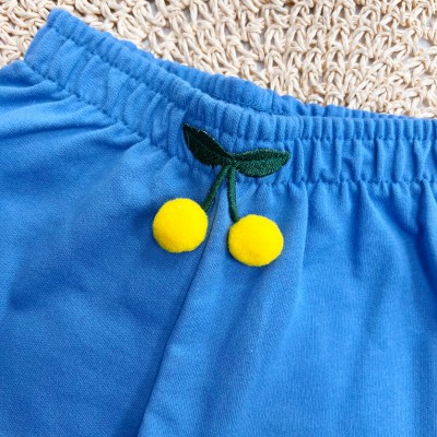 Conj. Batinha Limões e Short com Pompom - Off White e Amarelo